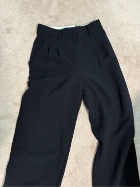 Aritzia Effortless Classic Black Wide-Leg Trousers